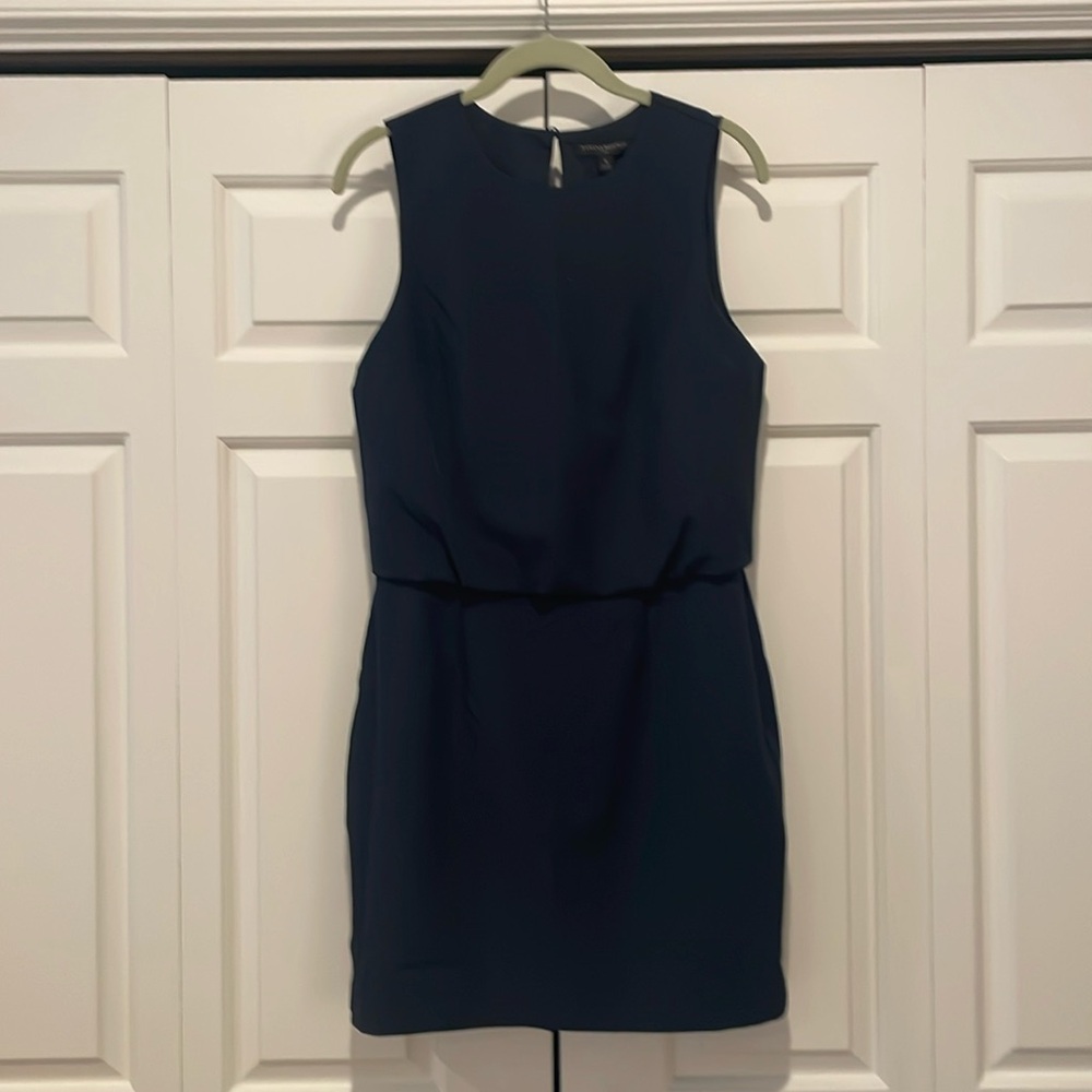 Banana Republic navy sleeveless blouson mini dress. NEW w/tags